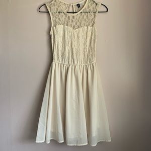 H&M Lace Top Cream Dress